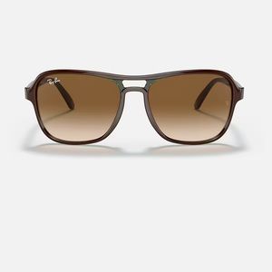 Ray Ban State Side sunglasses, polished brown on green